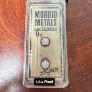 Morbid Metals Flower Saba Wood 0 Gauge Earrings, Plugs Body Jewelry New